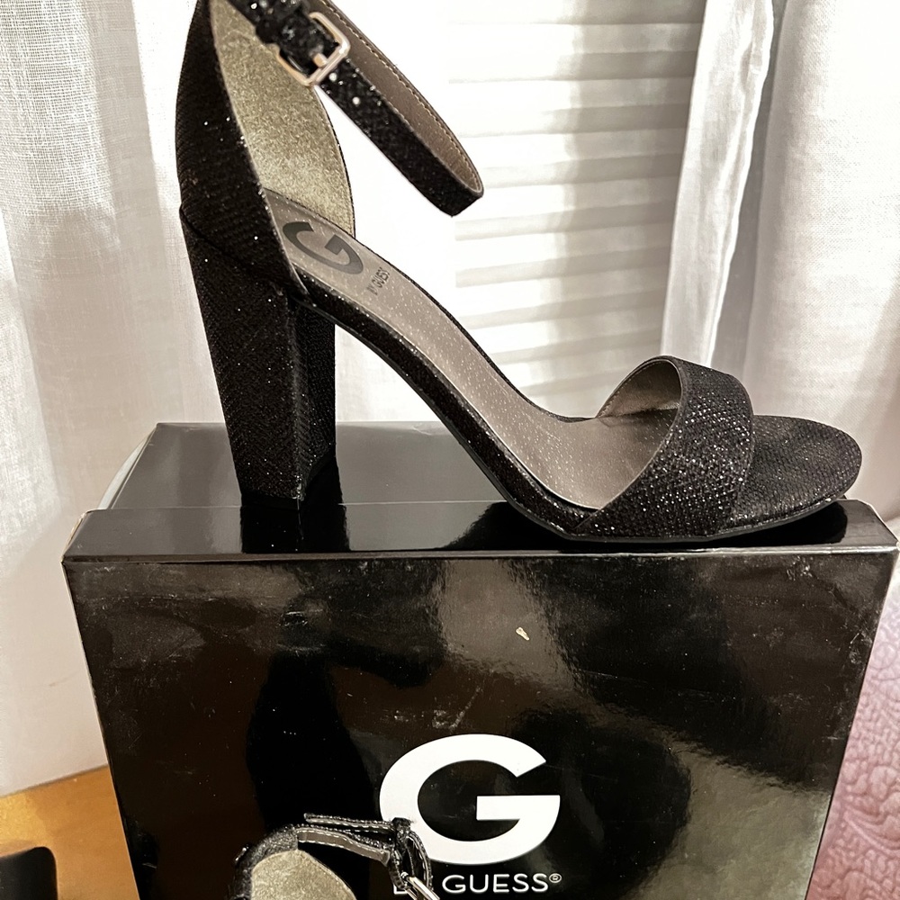 Guess Black  Block Heels. 4in high   Size 8